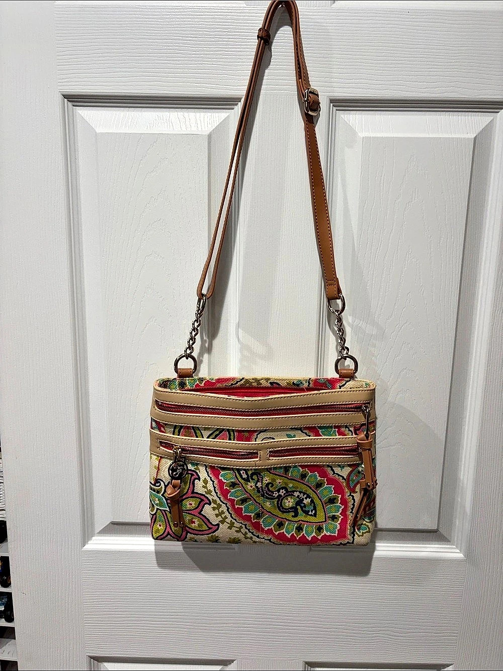 Spartina 449 Daufuskie Island Multi-Zip Crossbody Pink & Multicolor
